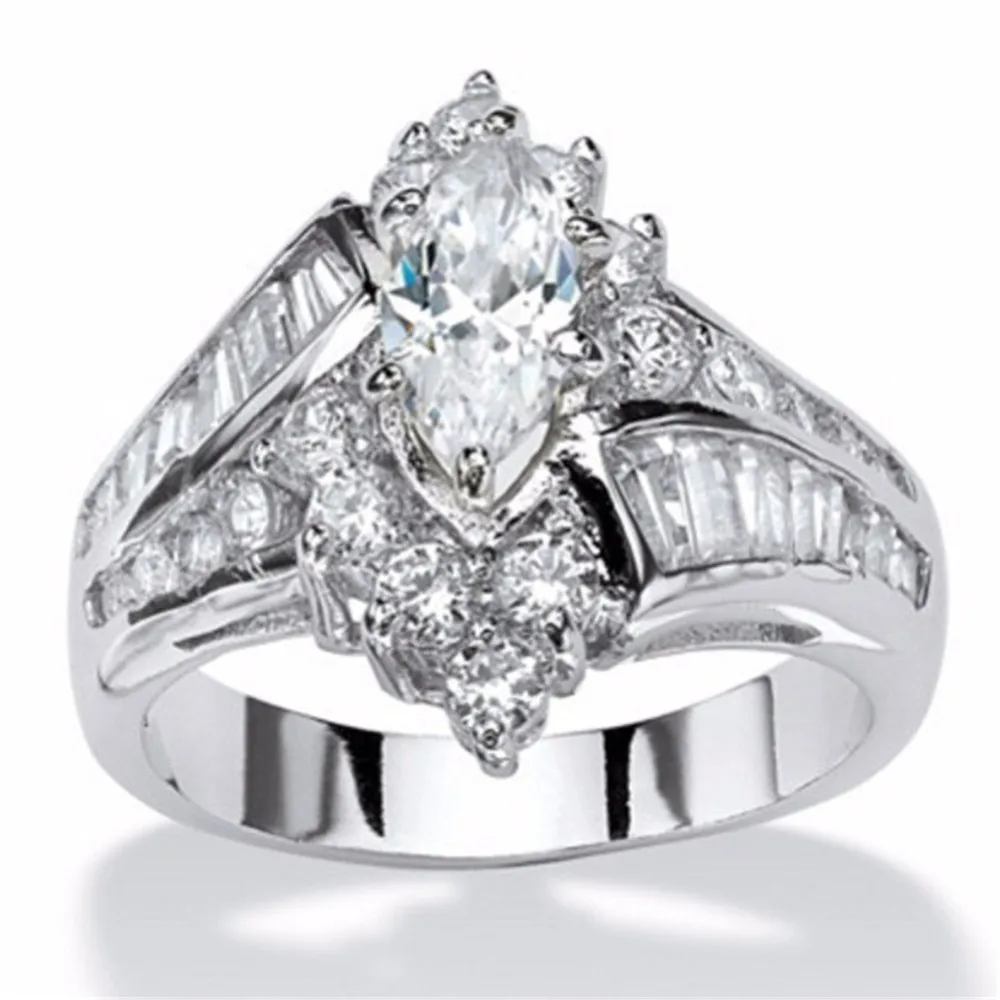 

Milangirl Couple Rings For Women Creative Hollow Set Ring Cubic Zirconia Round Stone Wedding Bridal Jewelry
