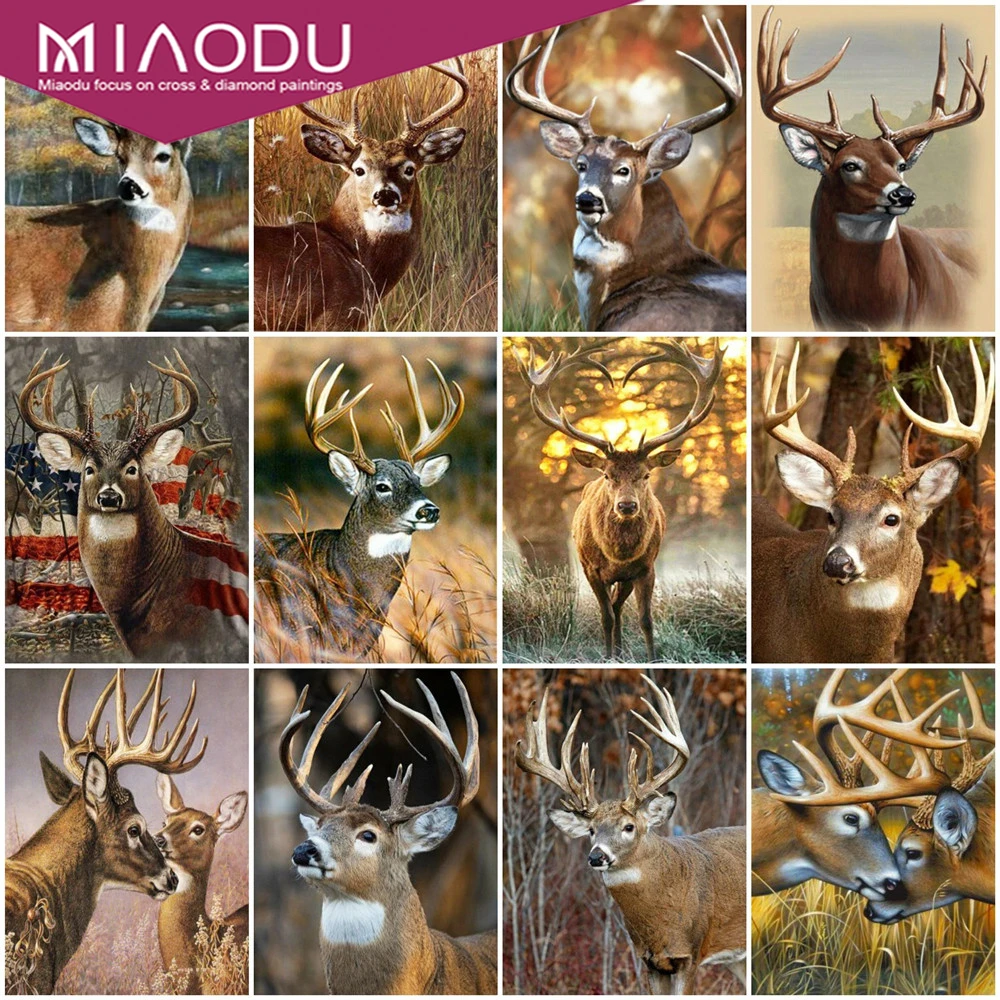 

Dbqp Full Drill Diamond Painting Animal Deer Cross Stitch Wall Decor Diamond Embroidery Autumn Handmade Gift
