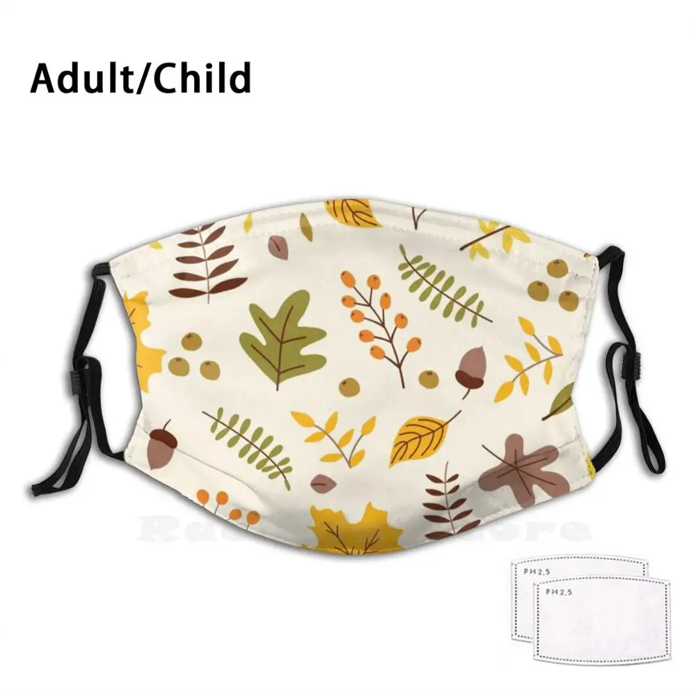 

Маска для рта моющаяся Пылезащитная с узором листьев и принтом