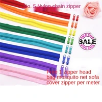 5 m 5m 10pcs zipper slider long nylon coil zipper roll in pull zip for diy sewing clothing bags shoes garment accessories
