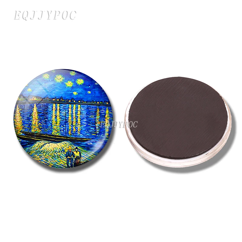 PACK OF 1 Ван Гог Подсолнух звездное небо искусство 30 мм магнит на холодильник Ирисы миндальное дерево магнитные наклейки на холодильник доска объявлений домашний декор - Цвет: PACK OF 1