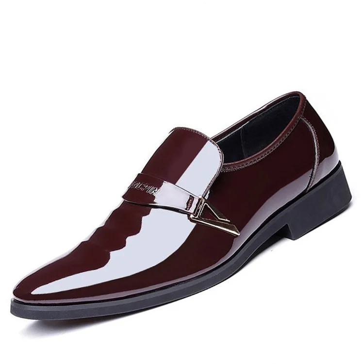 

38~48 White Dress Loafers Mens Formal Wedding Suit Leather Shoes Slip On Pointed Toe Flat Loafer Italian British Business Shoes