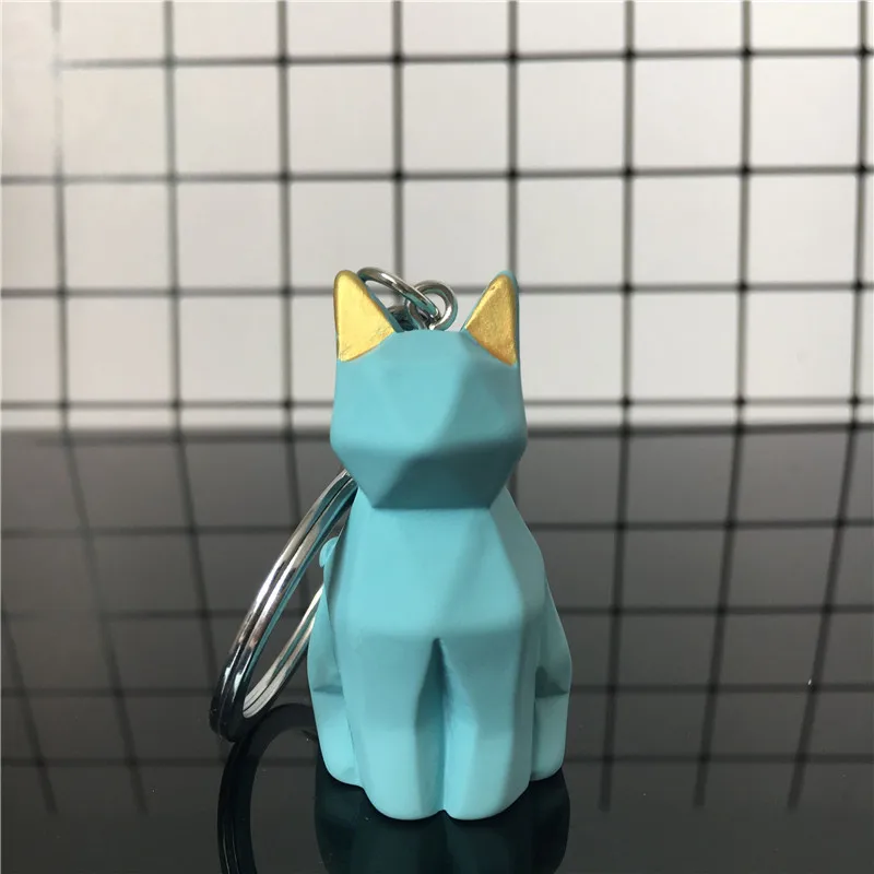 cat Корейское моделирование животных кольцо для ключей брелок милый олень кролик Кошка динозавр панда брелок-подвеска очаровательные украшения для дамской сумочки K05 - Цвет: cat