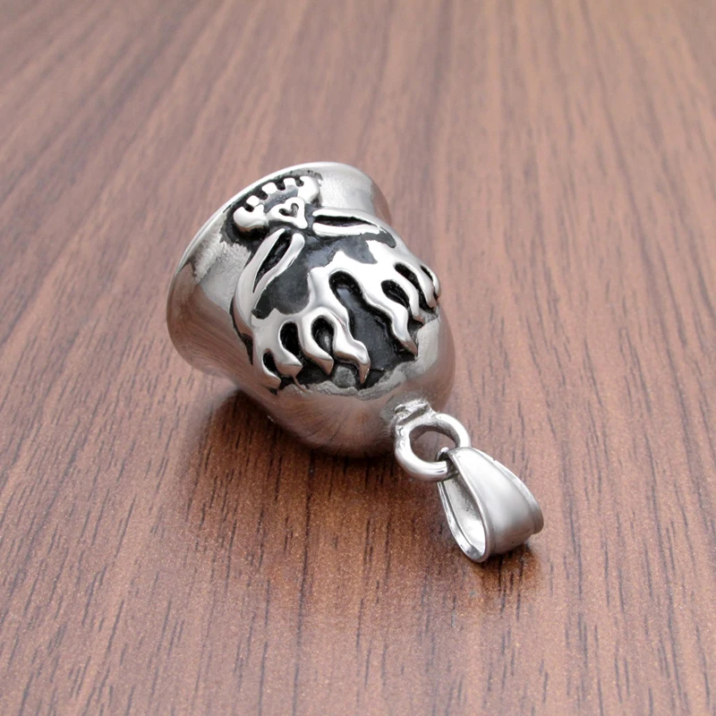 Бесплатная доставка панк 316L нержавеющая сталь серебристый цвет черное пламя