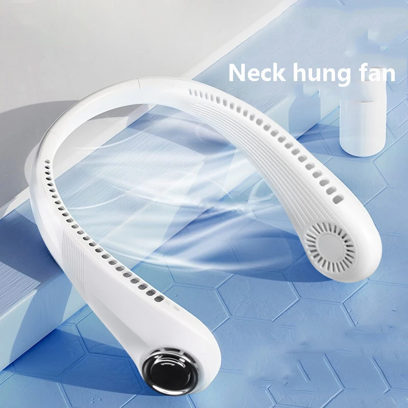 

Portable Neck Hung Fan USB Wireless Handheld Fan 3 Speed Silent Strong Wind Power Low Noise Personal Air Cooler with Color Light
