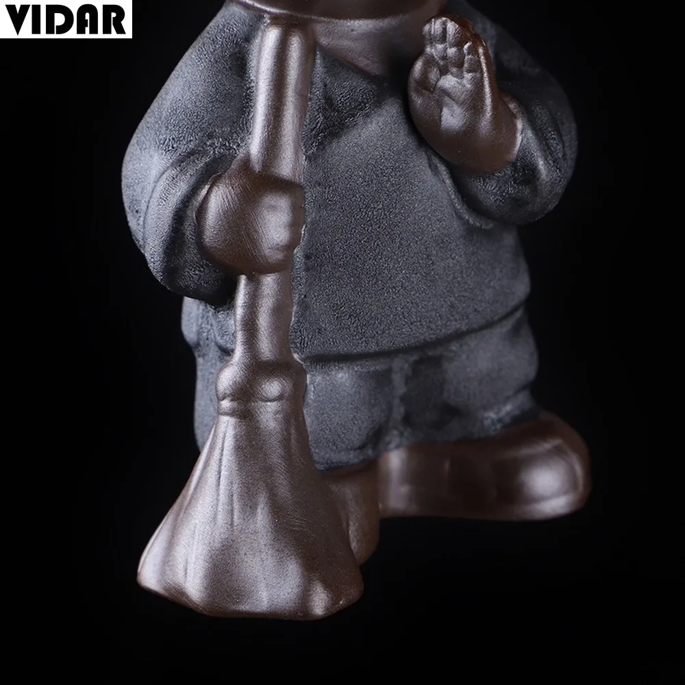 VIDAR креативный керамический черный золотой песок маленький монах чай ПЭТ