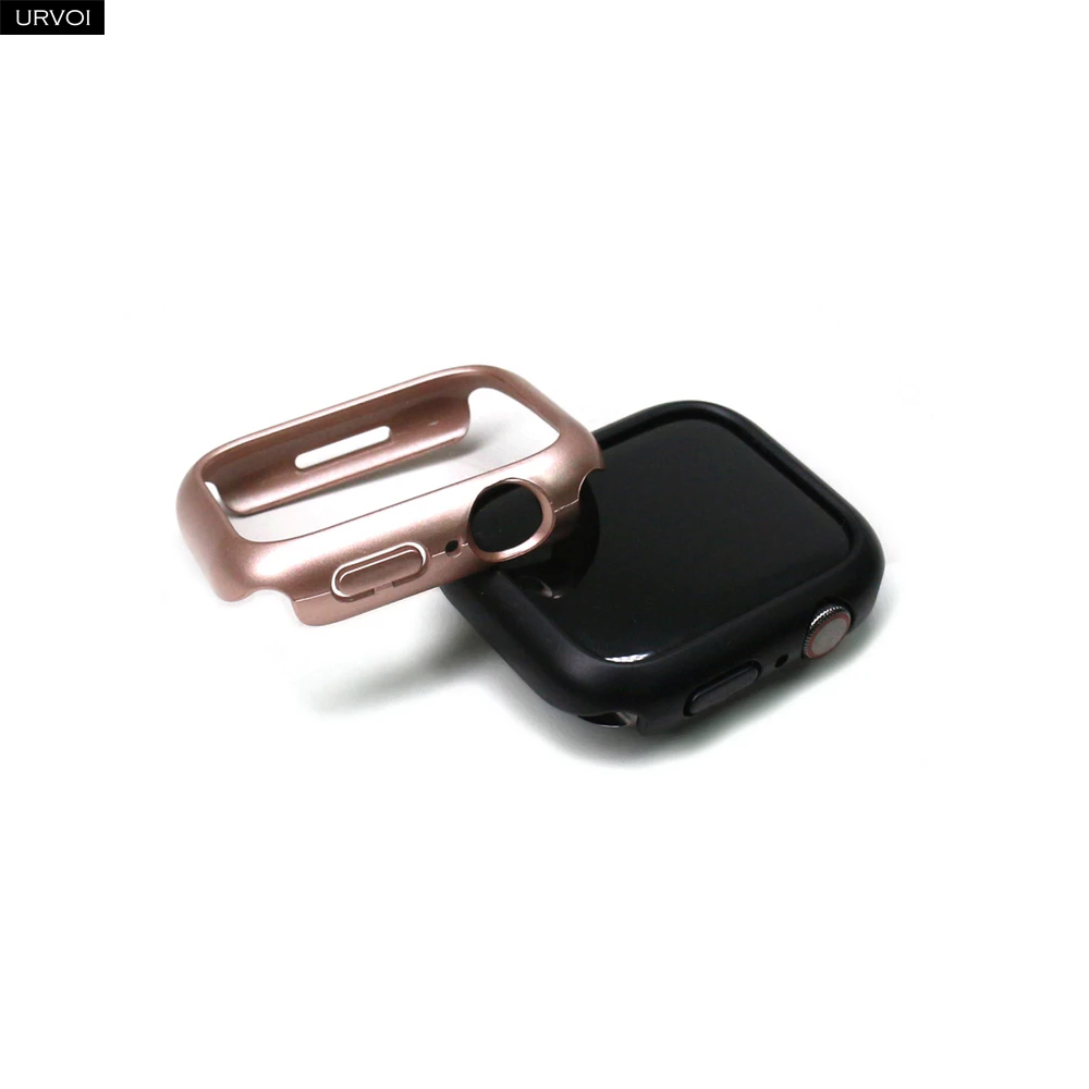 URVOI матовый ПК чехол для Apple Watch серии 7 8 Пластиковый металлический цветной