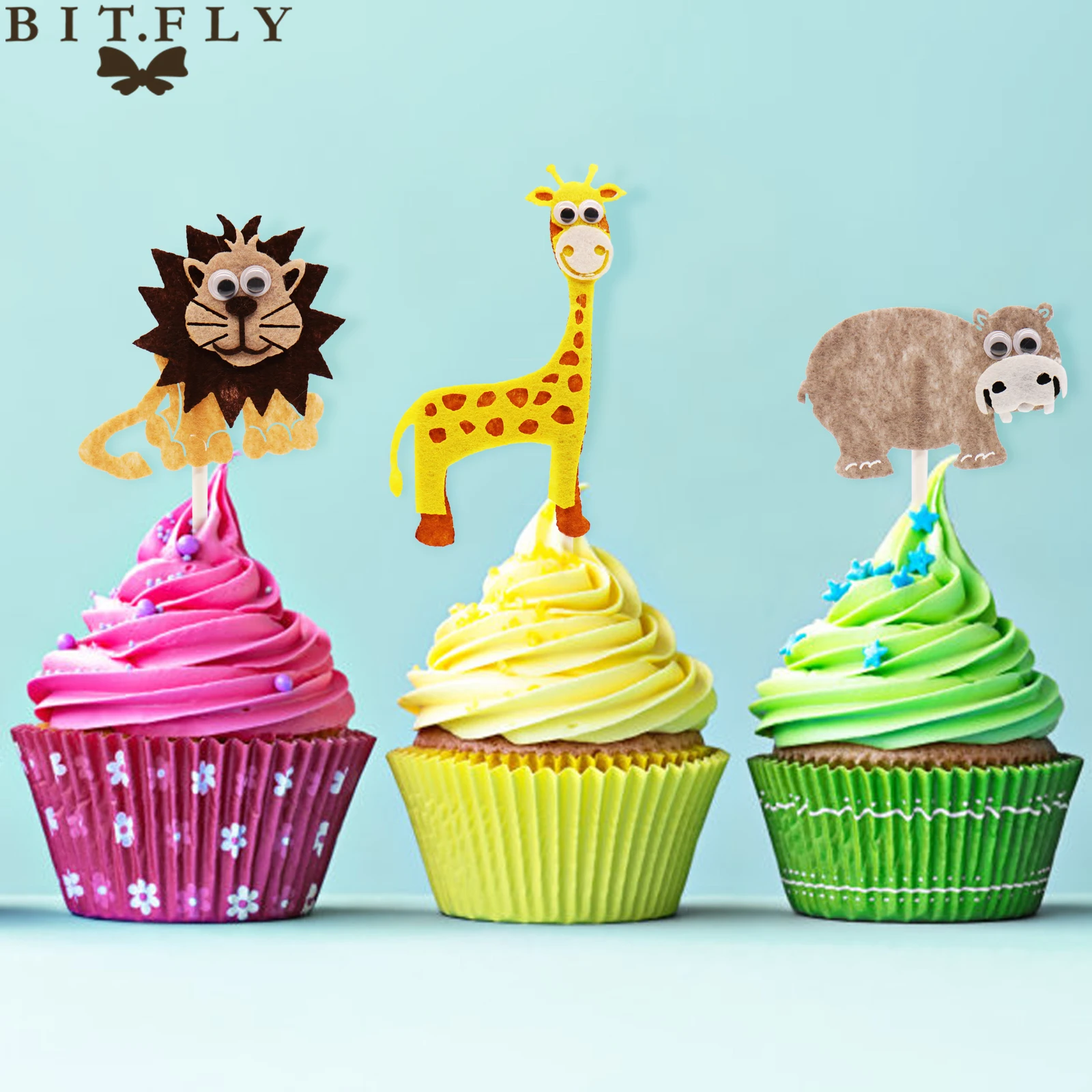 BIT.FLY/Детская праздничная одежда тропический лес фламинго кекс Toppers день рождения