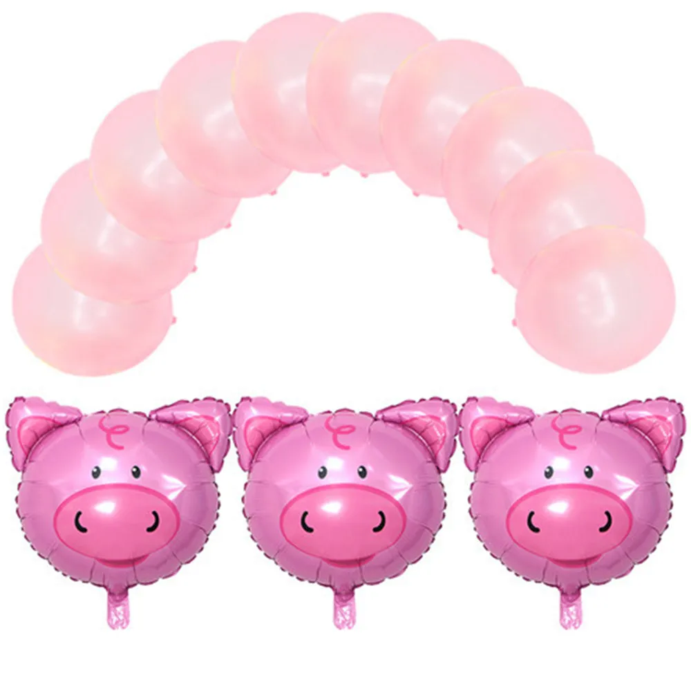 

1set 44*64cm Cow Tiger Zebra Pig Head Balloons Farm Animal Theme Party Star Animal Decor 3.2g Latex Helium Supplies Balaos Toys