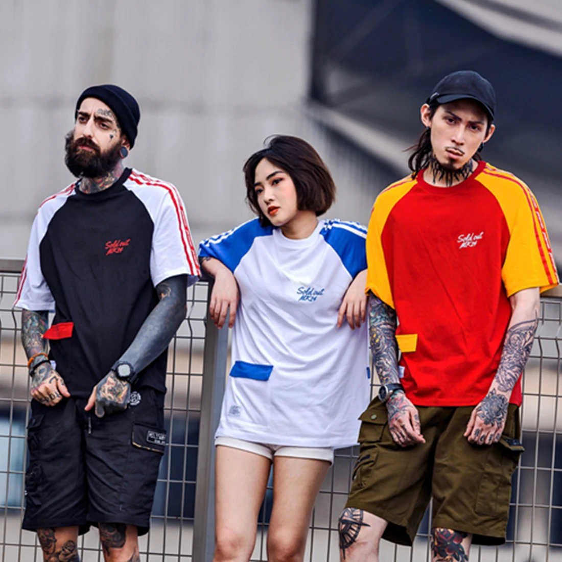 Aelfric Eden Новая модная разноцветная контрастная Футболка для мужчин Cooton Harajuku