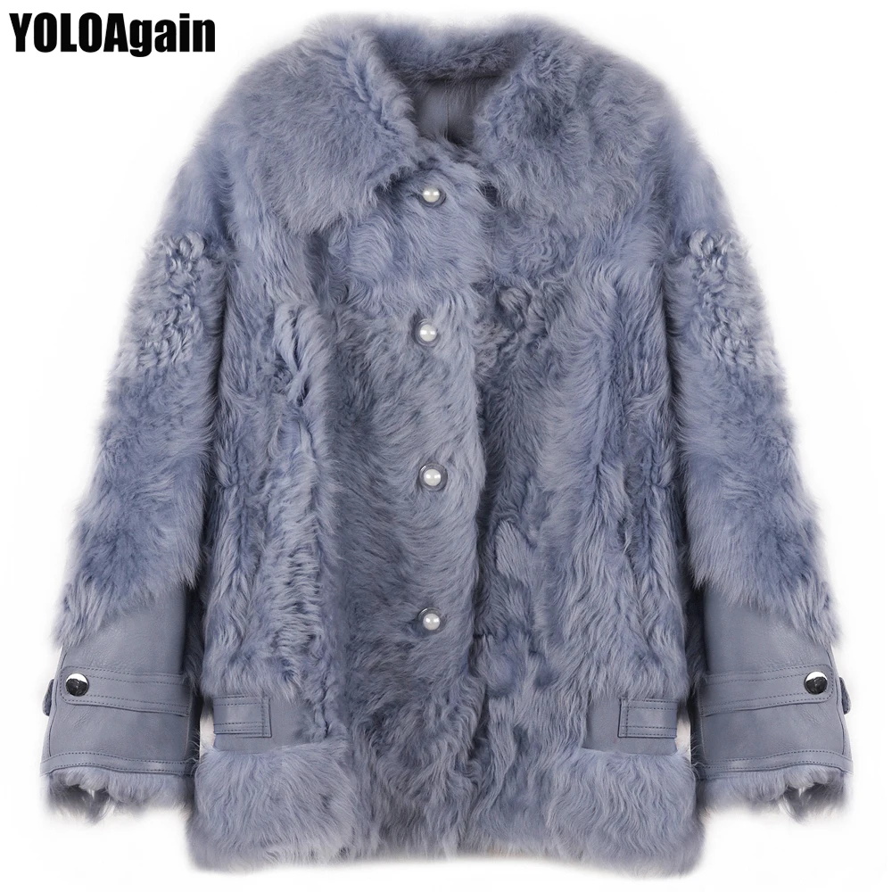 Женская однобортная куртка из овчины yoloager жакет натуральной кожи|Кожаные куртки|