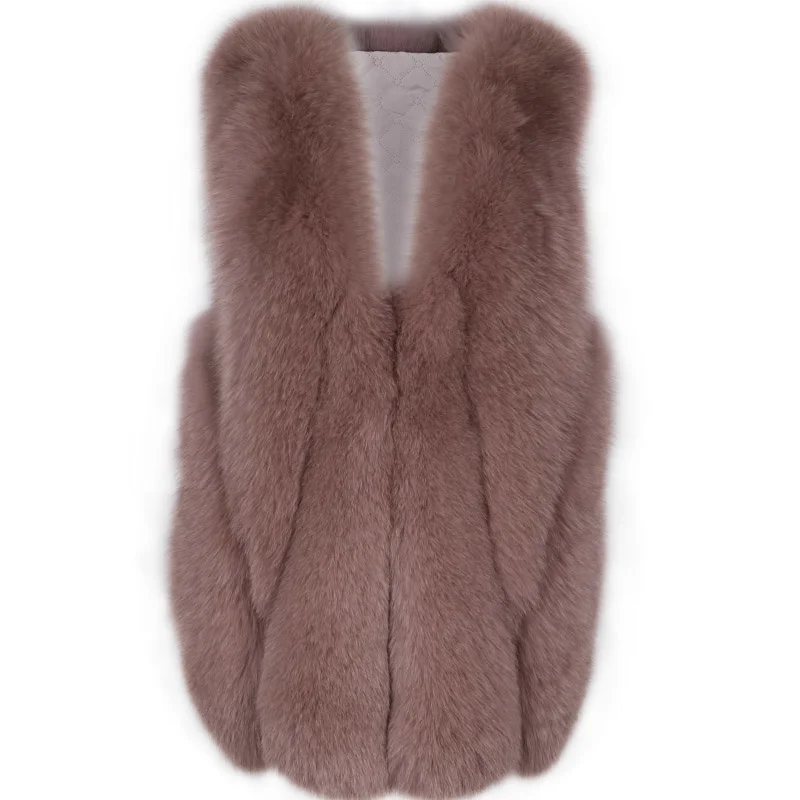 

SHZQ Real Fur Gilet Ladies Real Fur Gilet Women Natural Fur Gilet Fox Fur Vest