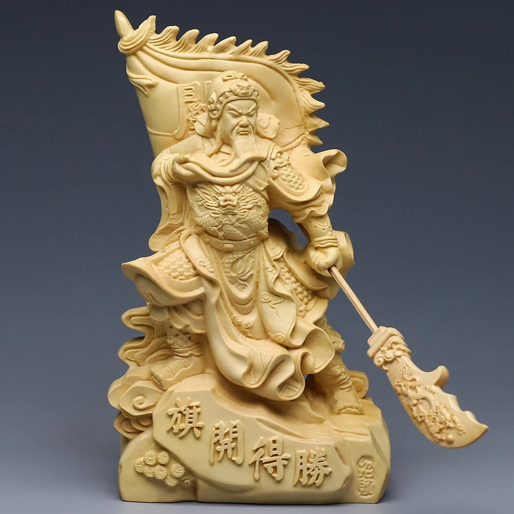 

Guan Gong boxwood wood carving Guan Gong ornaments God of Wealth Guan Yu Guan Erye Buddha statue dedicated to handicrafts to ens