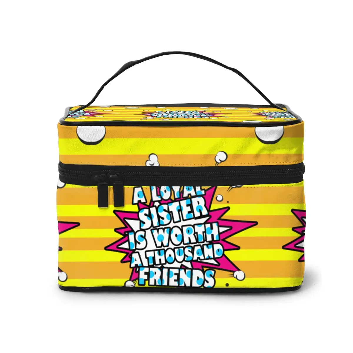 

Multifunction travel Cosmetic Bag Neceser Women A Loyal Sister Is Worth A Thousand Friends Makeup Bags Make up Cases