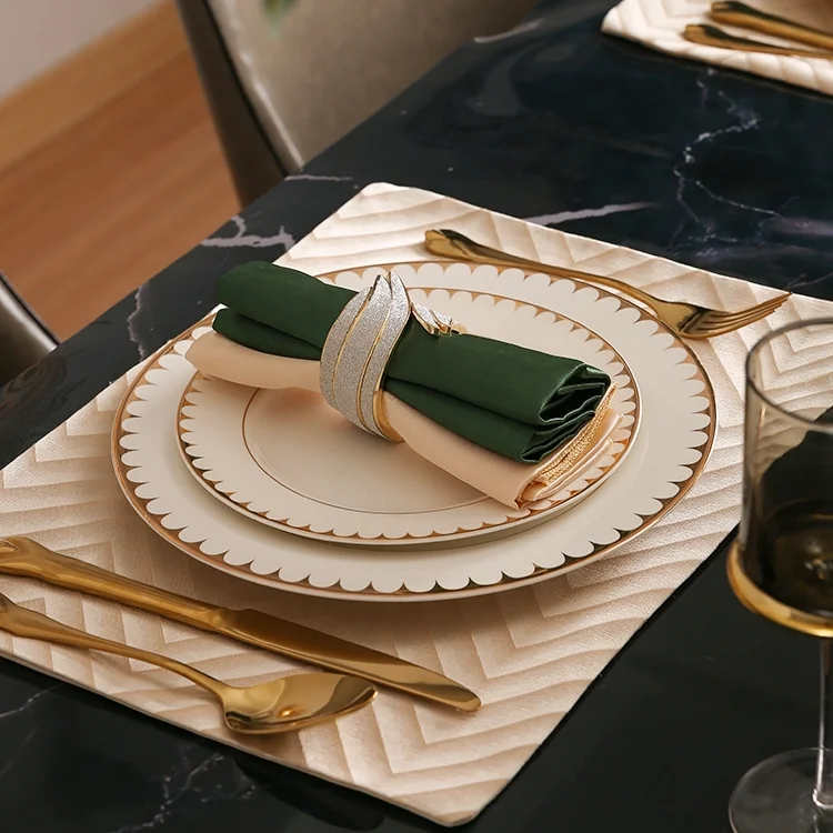 

Роскошные наборы тарелок в скандинавском стиле из костяного фарфора, столовая посуда для завтрака, стейка, столовая посуда из костяного фар...