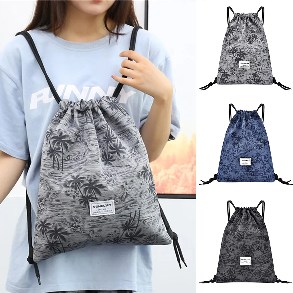 Beach Bag Outdoor Fitness Sport Bundle Pocket Unisex Drawstring Backpack Women Gym | Спорт и развлечения