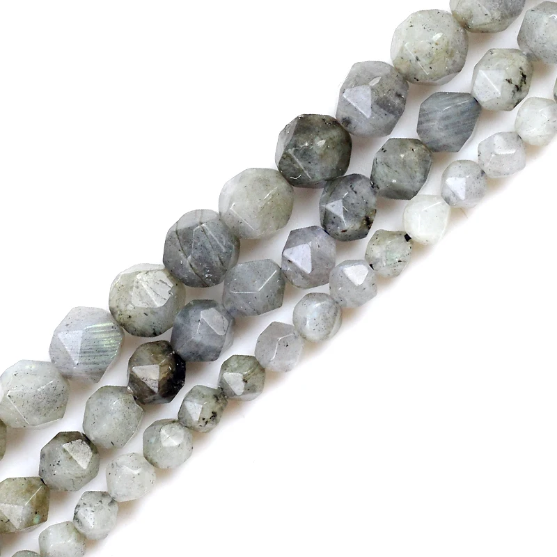 Natural Light Flash Stone Split Surface Faceted Loose Spacer Beads 15''Strand 6/8/10mm For Jewelry Making DIY Bracelet | Украшения