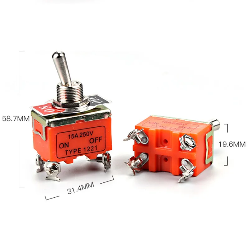 10 шт. E TEN1221 4 Pin SPST терминала ВКЛ ВЫКЛ 15A 250V тумблер| |