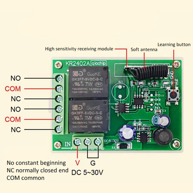 DC 6V/12V/24V Wireless Relay Module 2-Way Channel Internet Smart Remote Control Mobile Phone Switch | Электроника