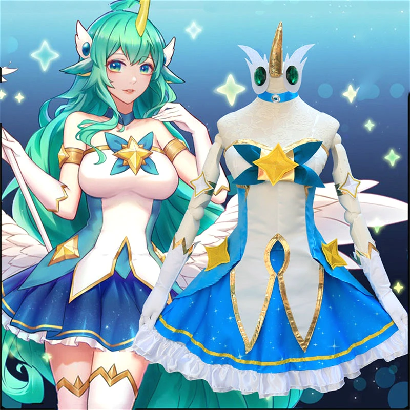 Аниме игра Lol Soraka косплей костюм звезда Хранитель платье для девочек Лолита