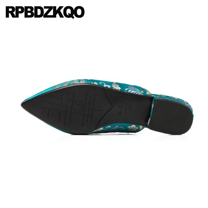Женские Павлин 10 Сабо 11 вышивкой в китайском стиле свадебные туфли новейшие