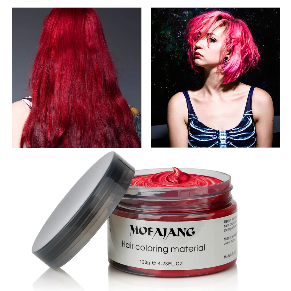 

Fashion Temporary Color Dye Mud Salon Hair Wax Cream Styling Modeling Pomade Sliver Grandma Green Hair Dye