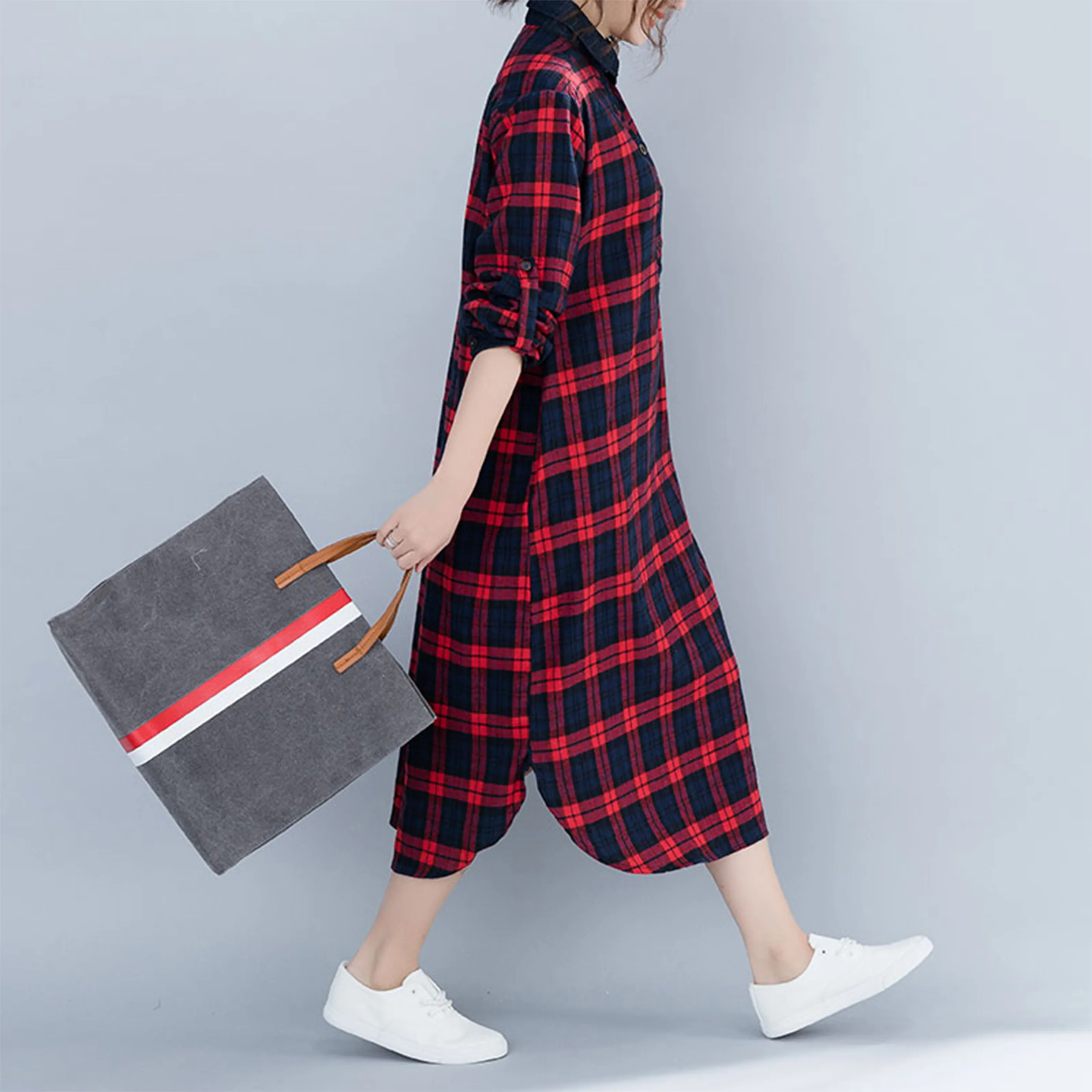 

2019 Autumn Winter O Neck Long Sleeve Solid Color Ladies Loose Casual Women Dress Lady Robe Dresses