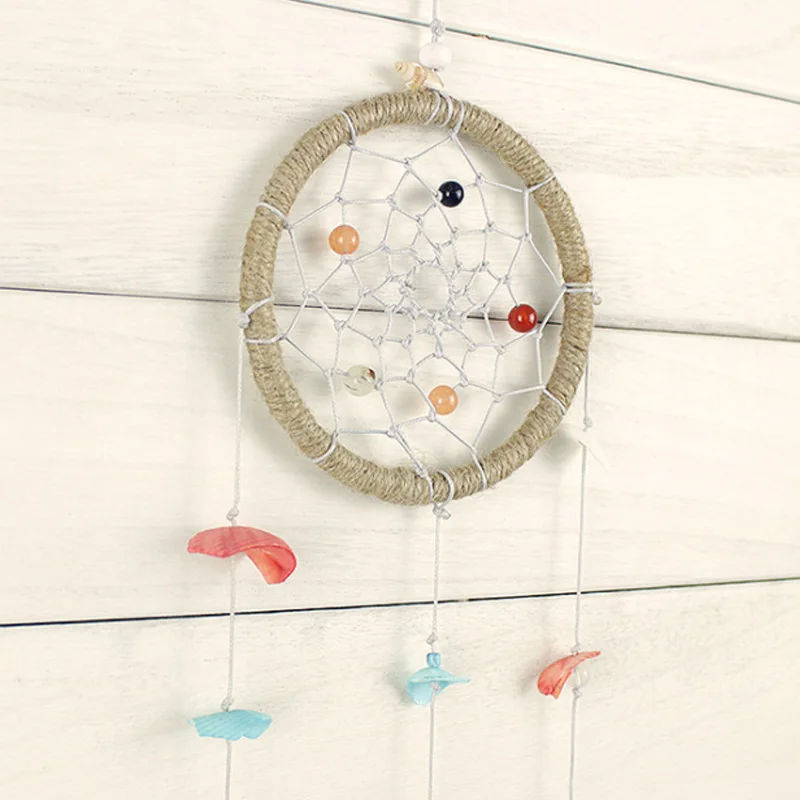 Деревенский стиль ракушка перо ручной работы Тканые Ловец снов креативные