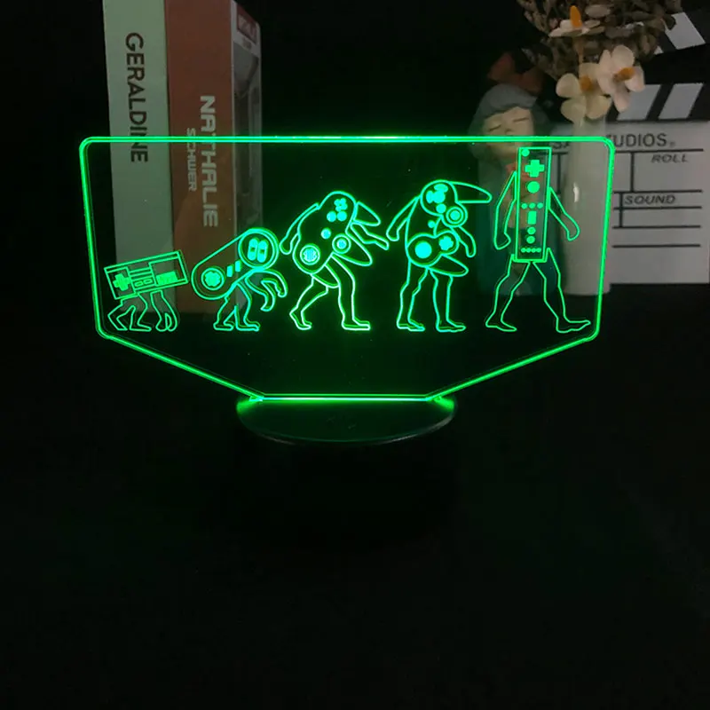 

Геймпад, эволюционная игра, 3D ночной Светильник с Управлением по Bluetooth для яркой базы, украшение, Прямая поставка, красочный стол, милый пода...
