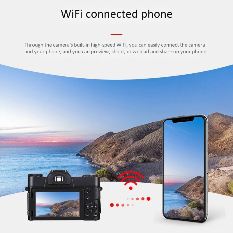 

1 Pcs 4K HD 30 Million Pixel Entry Mirrorless Digital Camera & 1 Pcs Video Mini Recording Microphone Interview Mic