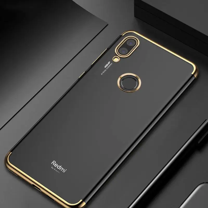 Золотой Мягкий ТПУ для телефона с покрытием чехол для Xiaomi mi 9T Pro CC9 CC9E A3 Lite Red mi K20 note8 Note 8 7 6 5 Pro 7A прозрачный тонкий Чехол - Цвет: Золотой