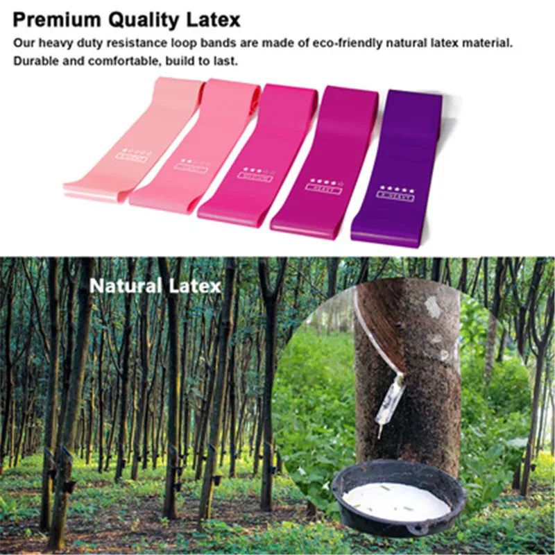 

5pcs Gradient Ramp Rubber Resistance Bands Set 0.35mm-1.1mm Training Fitness Gum Pilates Sport Workout Equipment Hip Loop Band