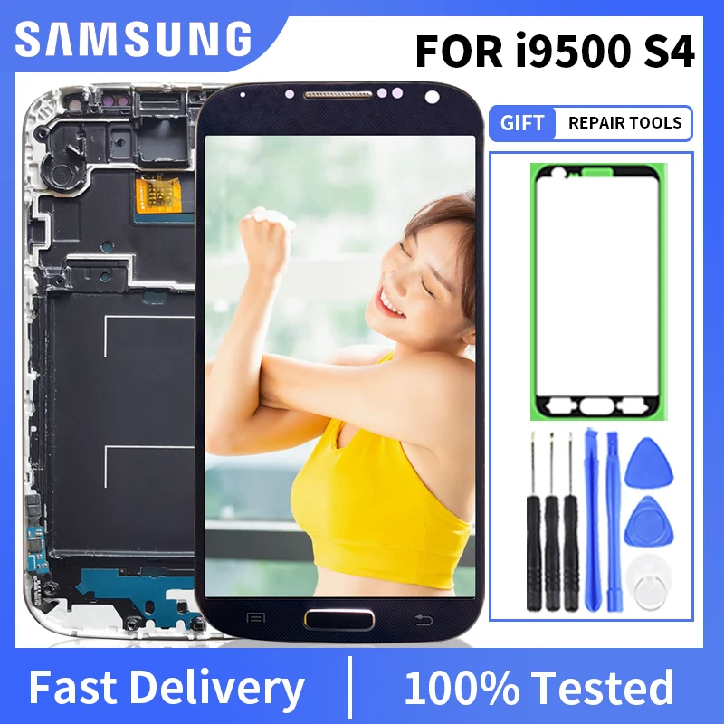 100% протестированный ЖК экран для Samsung Galaxy S4 i9500 i9505 i9506 i337 дисплей с сенсорным