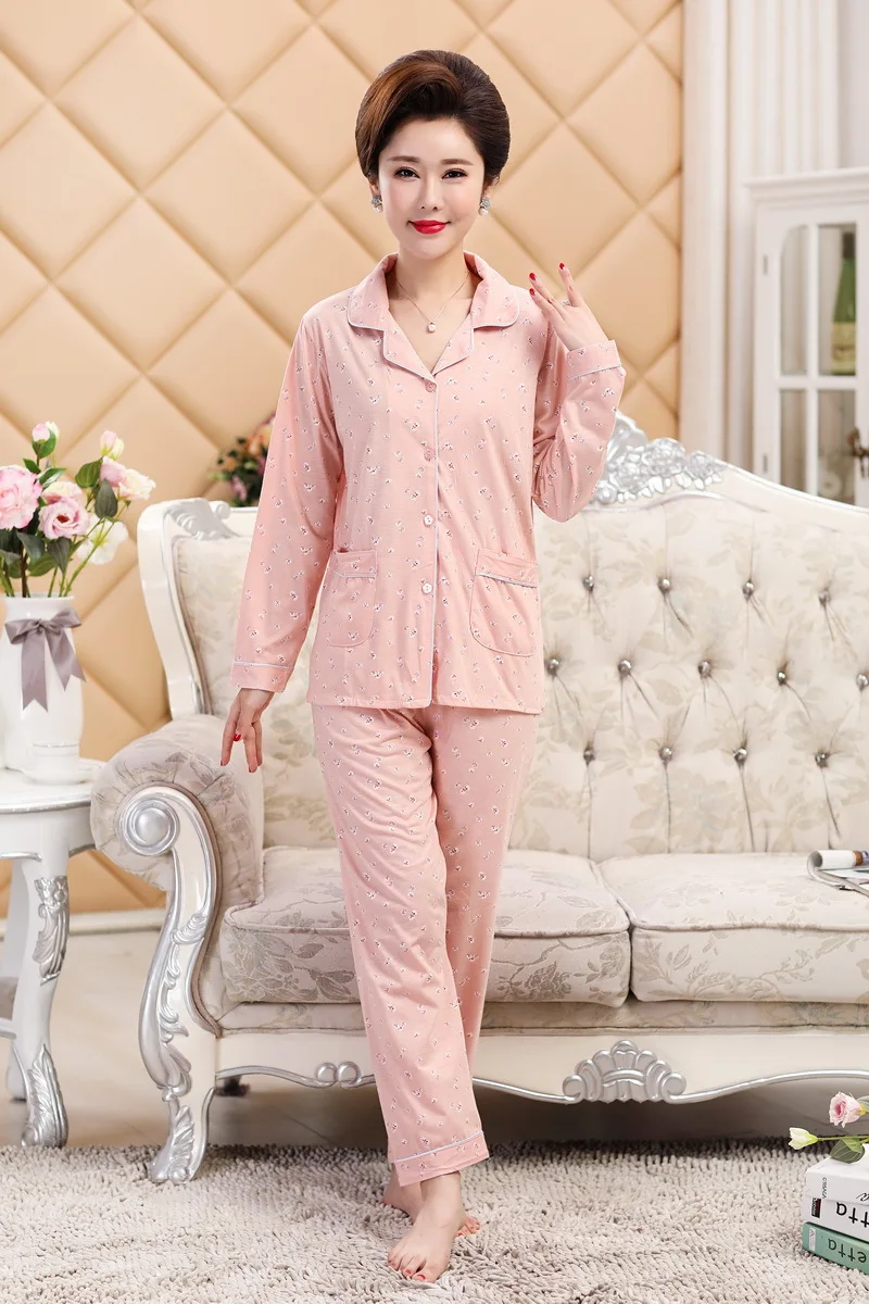 AEOZRING, осень и зима, новая Пижама для женщин, большой рукав, длинный рукав, кардиган, лацканы, принт, домашняя одежда