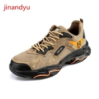 work clothes men steel toe shoes safty boots for men anti piercing breathable sneakers safety indestructible working shoes man