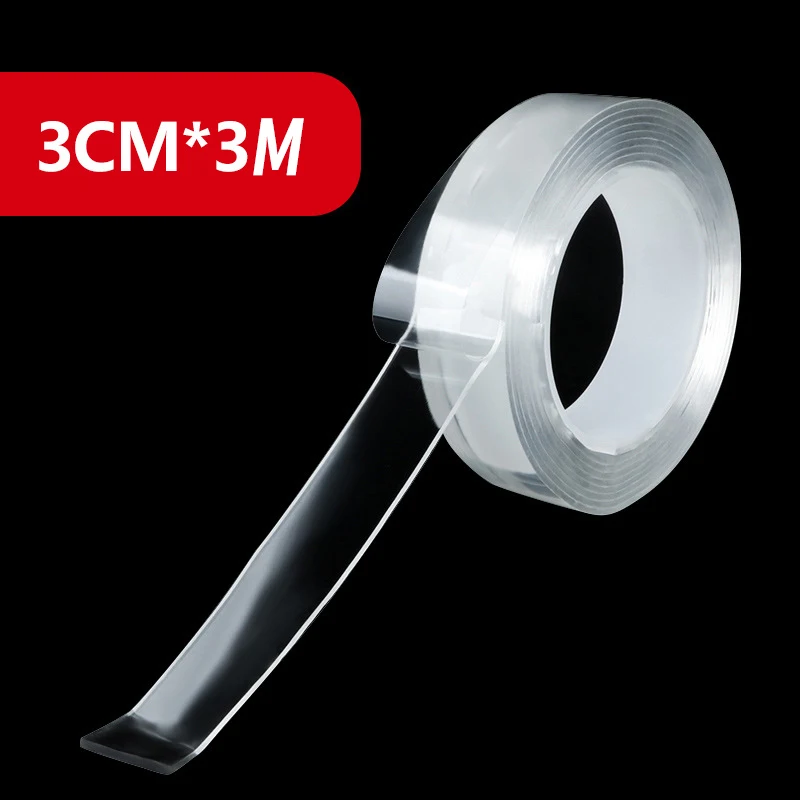 30mmX3m 1/2/3/5m многоразовые двухсторонняя, Не оставляющий следов надежный дизайн моющийся с адгезионным покрытием гелевая лента снимающиеся наклейки моющийся с адгезионным покрытием диски галстуком-бабочкой клей гаджет - Цвет: 30mmX3m