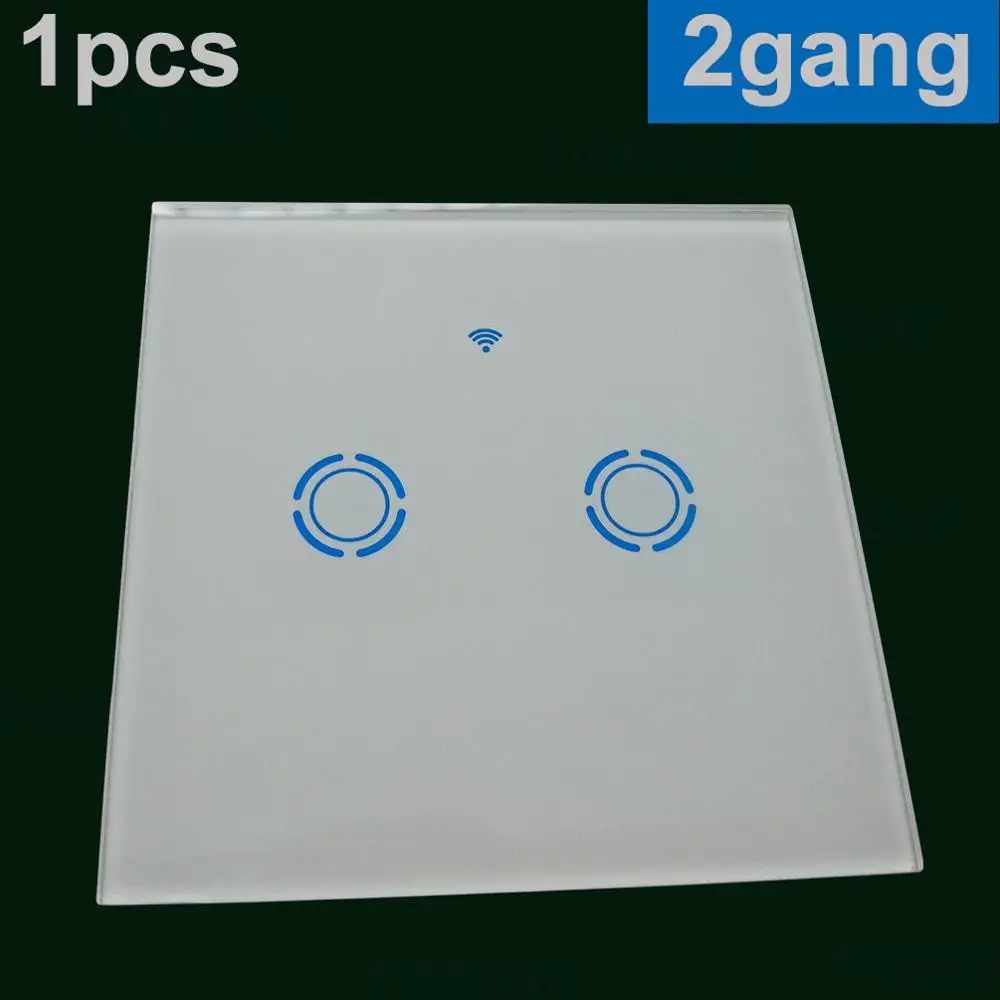 1PCS EU 2 gang Умный светильник, сенсорный выключатель, ЕС, Великобритания, Wi-Fi разъем, беспроводная настенная розетка, пульт дистанционного управления, приложение Tuya Alexa Google Home Assistant IFTTT - Цвет: 1PCS EU 2 gang