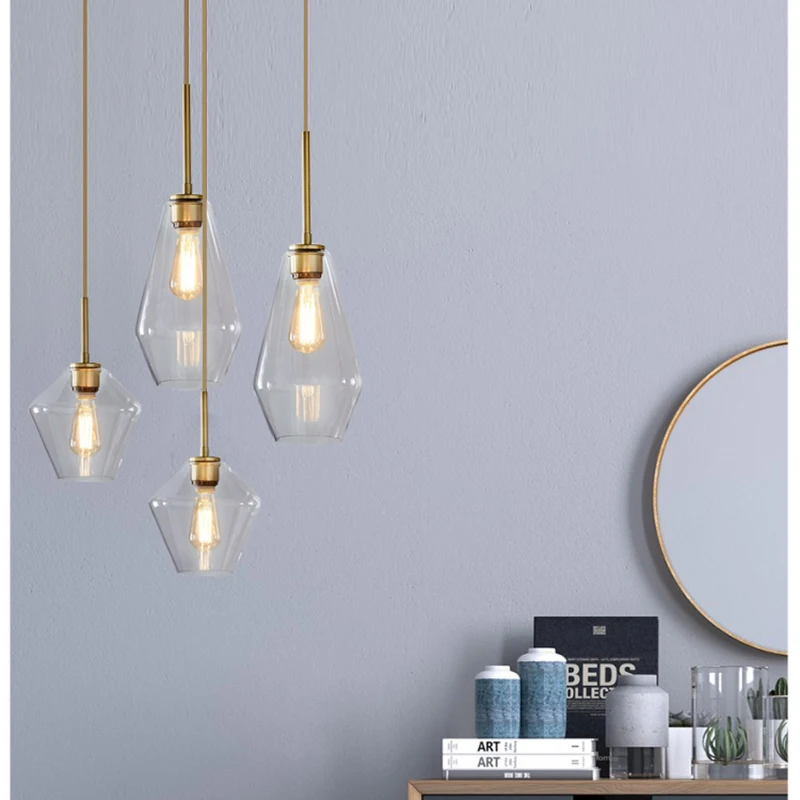 

Nordic modern minimalist E27 LED glass single head pendant lamps for dining room living room bedroom study restaurant cafe bar