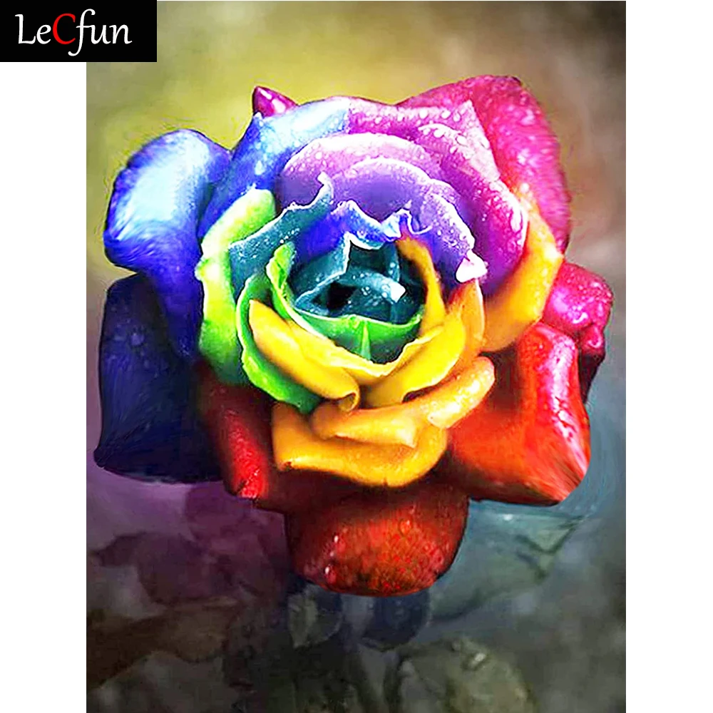 

LeCfun 5D Diamond Painting Beautiful Roses Kits for Adults Diamonds Art Full Drill Painting by Number Cross Stitch Home Decor