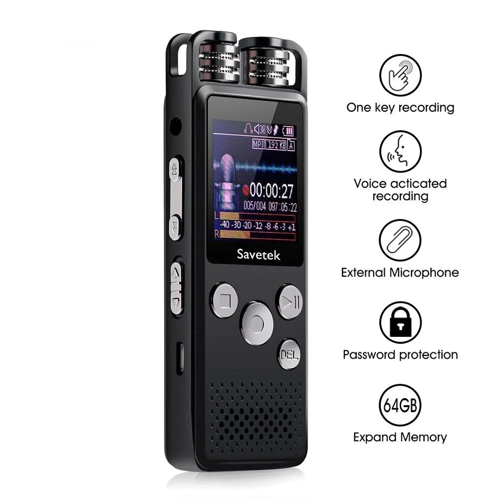 

Professional Voice Activated Digital Audio Voice Recorder 8GB 16GB 32G USB Pen Non-Stop 80hr Recording PCM Support TF-Card
