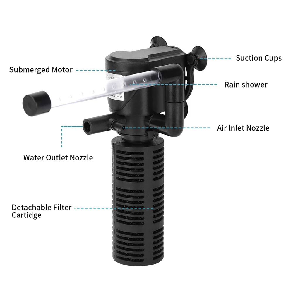 

3 in 1 Silent Aeration Water Purifier Internal Pump Submersible Aquarium Filter Oxygen Submersible Water Purifier