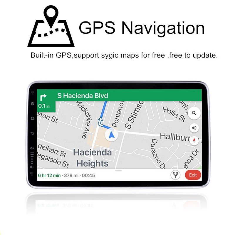 Автомагнитола 1DIN 10 1 дюйма Android 8 GPS навигация мультимедийный видеоплеер сенсорный