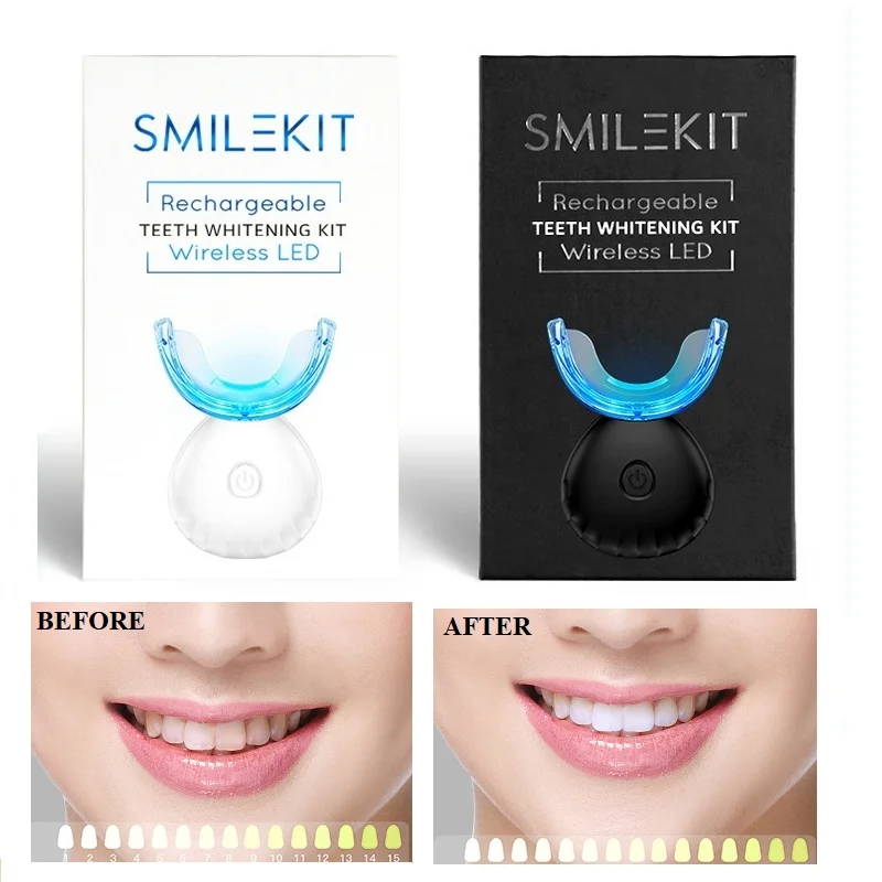 

Wireless Cold Blue Light Led Tooth Whitener Device With 4 Gel Kit Removal Yellow Stains Dental Whitening Oral Care Home Set