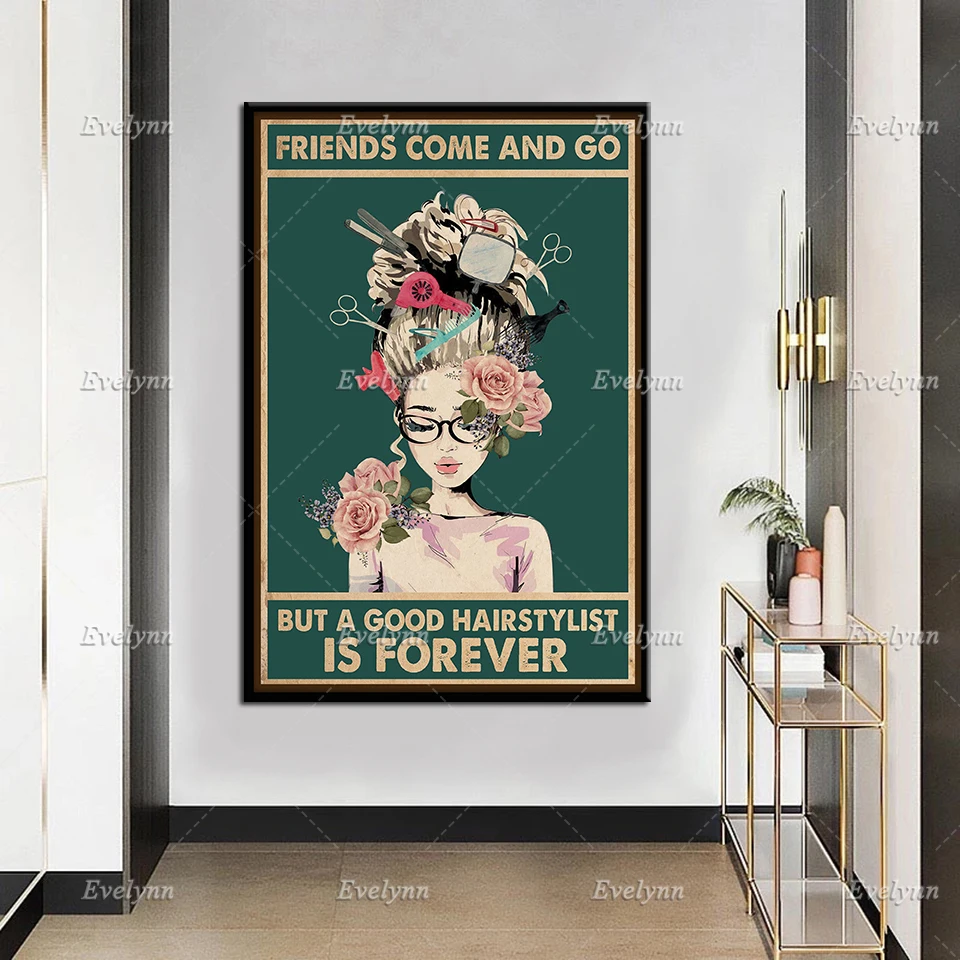 Парикмахерская девушка друзья приходите и выходите хороший парикмахерский IsForever