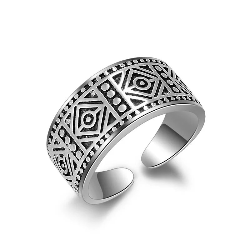 

Punk Vintage 925 Sterling Silver Big Flower Rings For Women Men Gothic Antique Jewelry Anillos 2020