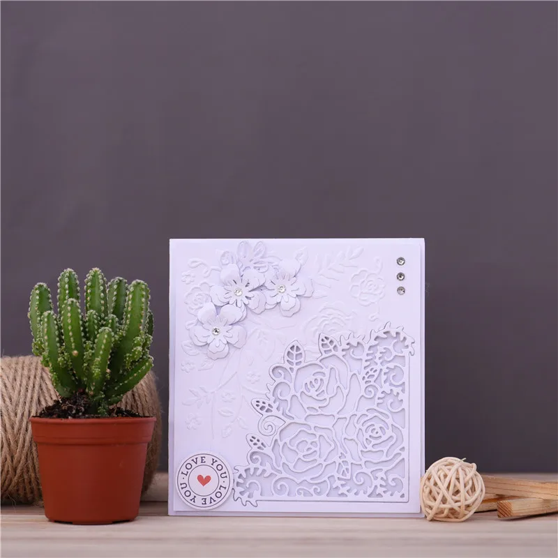 Kokorosa цветочный кружевной угол металлические Вырубные штампы Скрапбукинг альбом