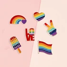 Эмалированная брошь в форме сердца в форме гордости, значок мороженого, броши для интерсекса, джинсовые куртки, ЛГБТ ювелирные изделия для детей, женщин, геев