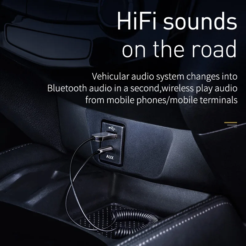 Aux Bluetooth адаптер Baseus для автомобиля разъем 3 5 мм USB 0 приемник динамик