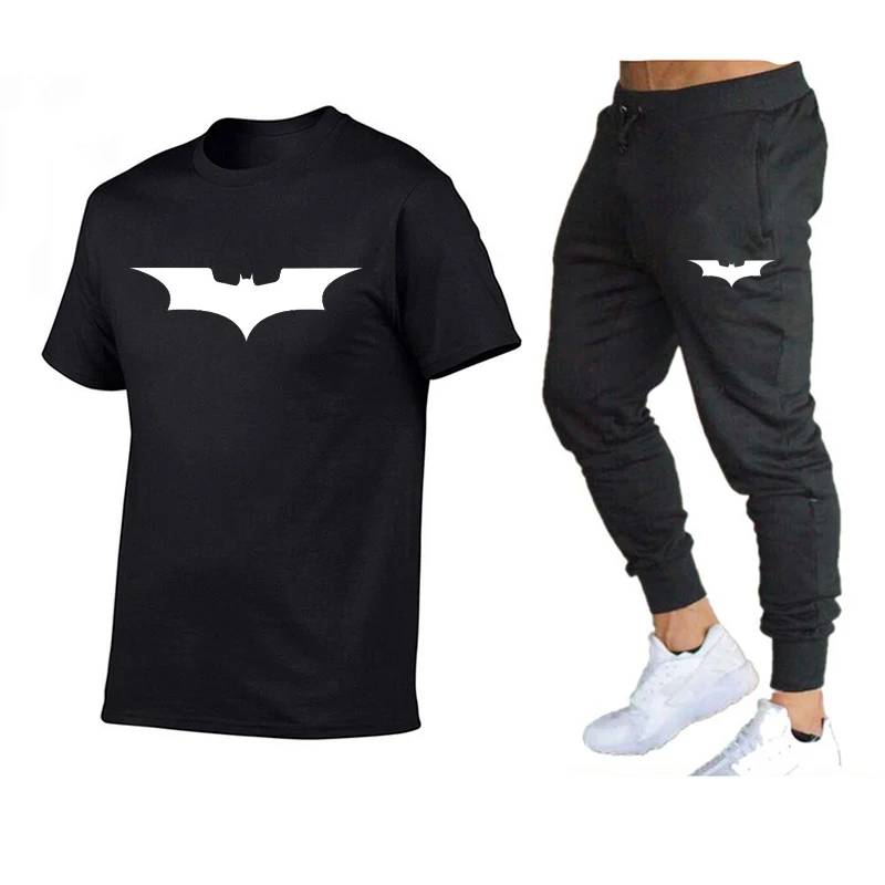 

New men's sweatshirt + pants 2-piece casual sportswear spring and summer suit track and field sportswear cotton T-shirt