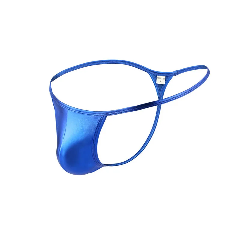 4PCS/Lot Sexy Men Briefs Bikini Thong Panties Underwear Underpants Comfortable Breathable Imitation Leather Thong Panties Brief